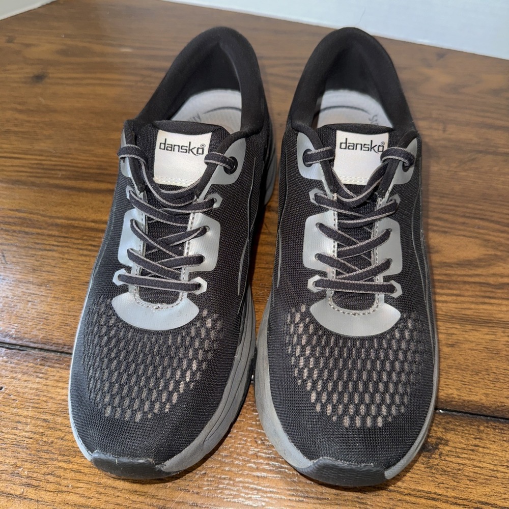 Dansko Pace Sneaker Black Gray Natural ArchWalking Comfort Shoe Size 38 US 7.5-8 - Picture 3 of 9